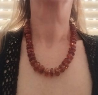 Collana vintage ambra del Baltico e argento