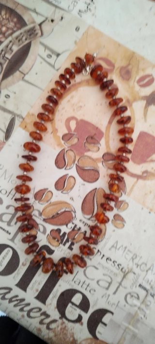 Collana vintage ambra del Baltico e argento