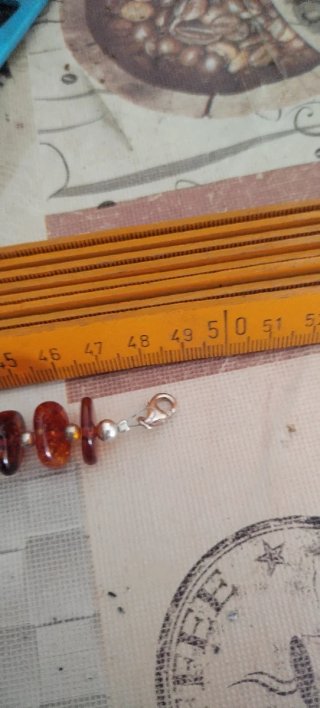 Collana vintage ambra del Baltico e argento