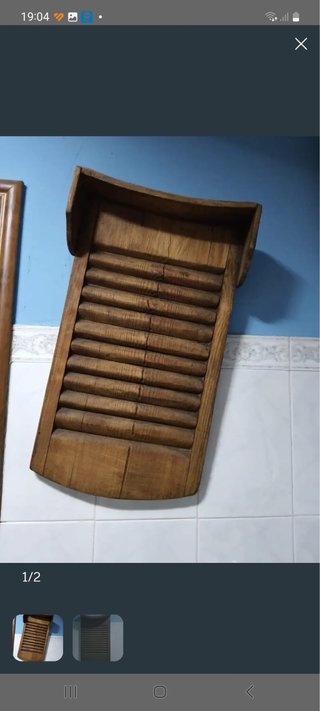 Tabla de lavar madera antigua