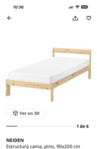 Estructura Cama NEIDEN IKEA Pino 90x200