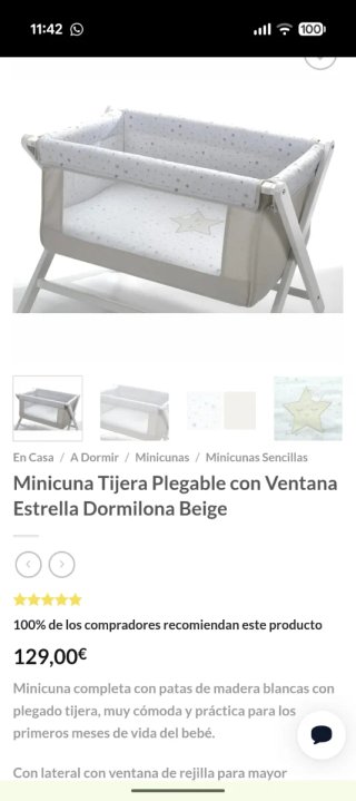 Cuna de bebé con estrellas