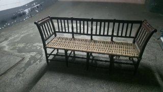Banco rústico madera y yute