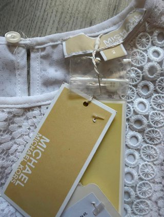 Top Michael Kors Beige/Blanco Encaje