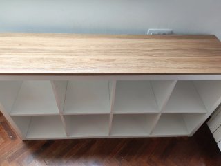 Mueble Estantería Blanco y Madera