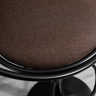 Set de 2 Taburetes de Bar Giratorios, Taburetes de Cocina con Respaldo y Reposapiés de Metal, Altura Ajustable y Asiento Acolchado para Sala de Estar y Cocina, Marrón 51X46X78-100Cm