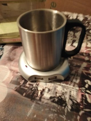Scaldatazza USB con tazza in acciaio inox .nuova.
