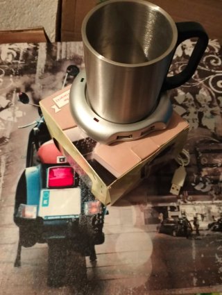 Scaldatazza USB con tazza in acciaio inox .nuova.