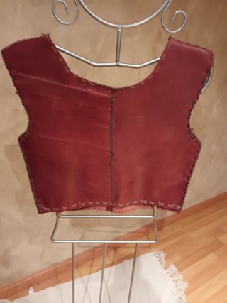 Chaleco Medieval Cuero Rojo/Marrón Talla Única