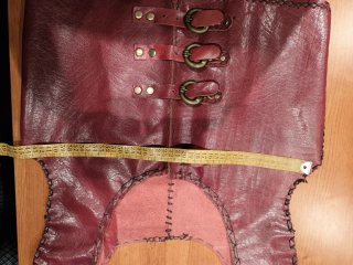 Chaleco Medieval Cuero Rojo/Marrón Talla Única