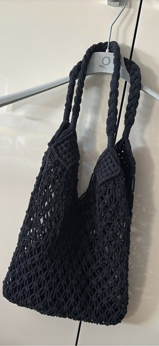 Borsa uncinetto nera