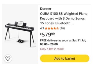 Piano Donner con soporte