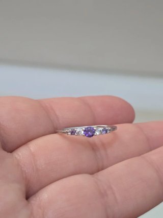 Anillo Plata 925 Ley Circonitas Moradas
