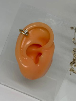 Ear Cuff Baño Oro 14k con Circonitas