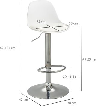 Conjunto de 2 Taburetes de Bar con Altura Ajustable, Taburetes Altos de Cocina en PU con Respaldo, Reposapiés, Asiento Suave, Estructura de Acero, Sillas de Bar Altas Giratorias a 360°, para Penín...