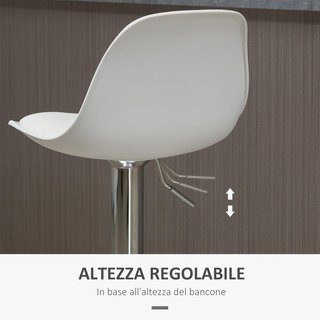 Conjunto de 2 Taburetes de Bar con Altura Ajustable, Taburetes Altos de Cocina en PU con Respaldo, Reposapiés, Asiento Suave, Estructura de Acero, Sillas de Bar Altas Giratorias a 360°, para Penín...