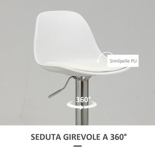 Conjunto de 2 Taburetes de Bar con Altura Ajustable, Taburetes Altos de Cocina en PU con Respaldo, Reposapiés, Asiento Suave, Estructura de Acero, Sillas de Bar Altas Giratorias a 360°, para Penín...