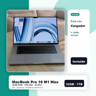 Macbook Pro 16 2021 M1 MAX 10C 32GB 1TB SSD Con cargador
