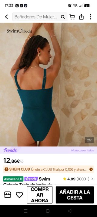 Bañador verde conchas