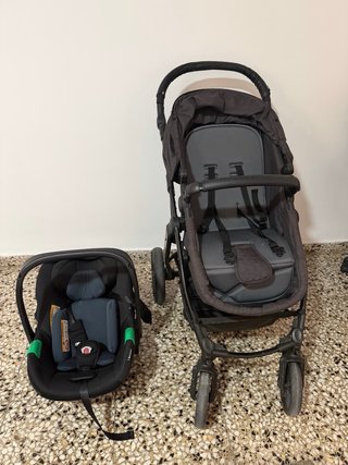Carrito de bebé gris oscuro 2 en 1