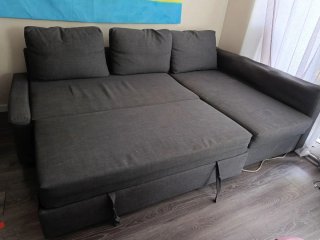 Sofá Cama Ikea Gris Tela