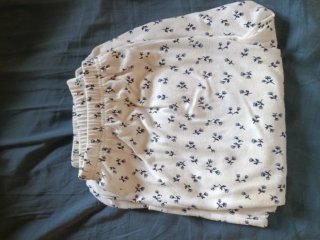 Conjunto Pijama Flores Azul y Blanco