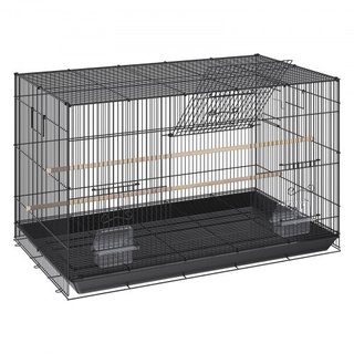Jaula para Aves de 30 Pulgadas, Jaulas Metálicas Grandes para Periquitos, Cacatúas, Pequeños Loros, Jilgueros, Canarios, Jaula para Mascotas con Soporte Rodante y Bandeja