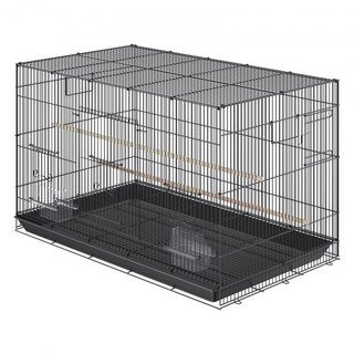 Jaula para Aves de 30 Pulgadas, Jaulas Metálicas Grandes para Periquitos, Cacatúas, Pequeños Loros, Jilgueros, Canarios, Jaula para Mascotas con Soporte Rodante y Bandeja