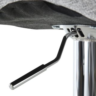 Set de 2 Taburetes de Bar Giratorios con Altura Regulable, Taburetes de Cocina con Reposapiés y Respaldo de Tela, 47X51.5X89.5-111.5 Cm, Gris