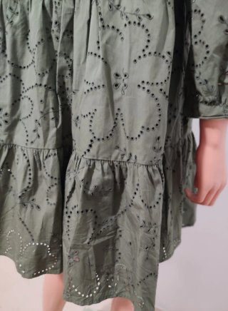 Vestido Zara verde oliva bordado