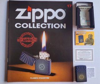 Zippo blu con design atomico, EDIZIONE LIMITATA.