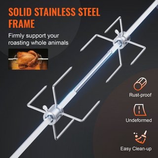 Kit de Rotisserie Universal para Parrilla BBQ Asador 81.3 cm/99.1 cm Varilla de Espeto Motor Eléctrico