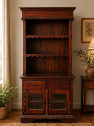 Mueble rústico/vintage madera y cristal