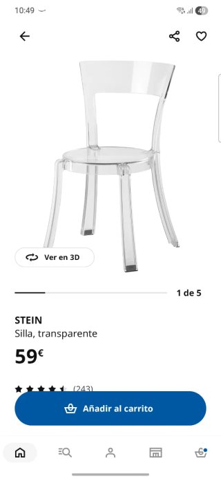 Silla STEIN Ikea Transparente