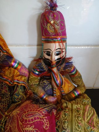 Pareja Marionetas Kathputli Rajastán
