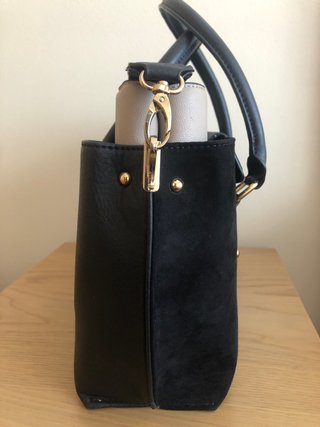 Bolso River Island Negro y Beige