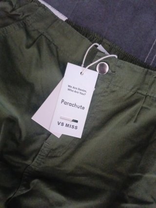 Pantaloni Cargo Paracadute Verde Militare