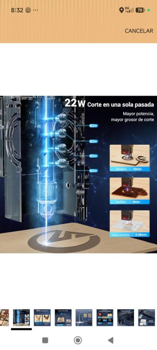 Cortadora Grabadora Láser Mecpow 22W