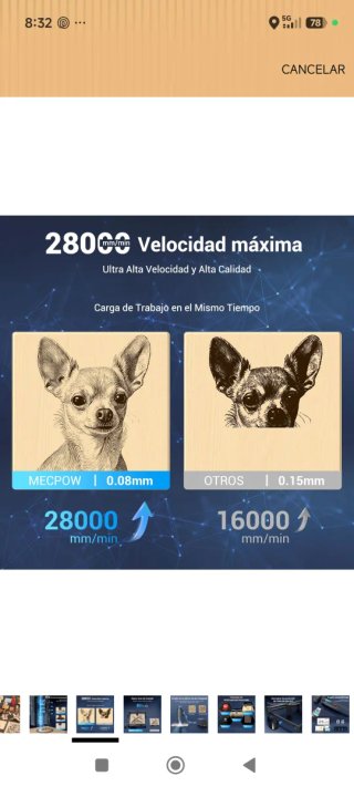Cortadora Grabadora Láser Mecpow 22W