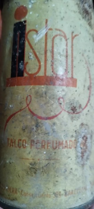 Antiguo bote de talco perfumado