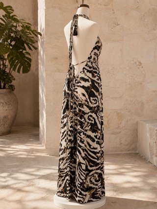 Vestido largo boho estampado animal print