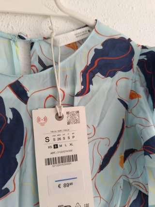 Vestido Zara Estampado Largo Talla S