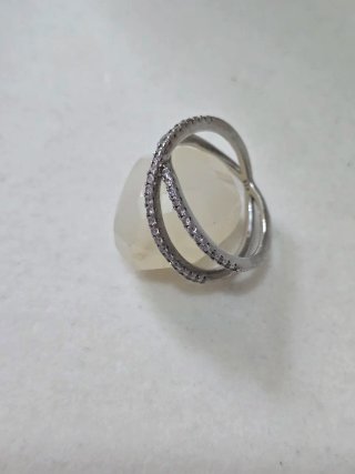 Anillo Plata 925 Ley Circonitas Cruzado