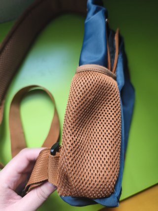 Mochila bandolera MK ManKai azul y marrón