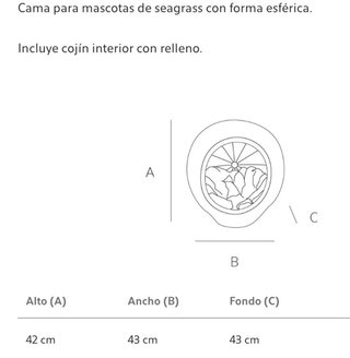 Cama para mascotas de seagrass, comprada en Zara
