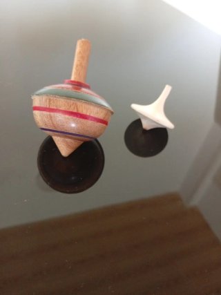 2 Peonzas Antiguas de Madera