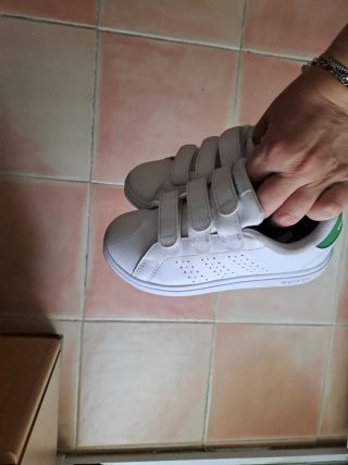 Zapatillas Adidas niño unisex blancas y verdes 30