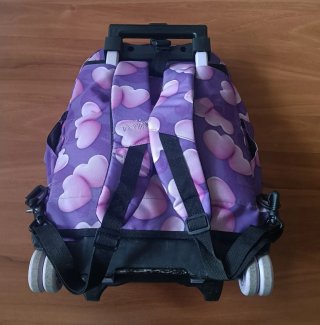 Mochila Totto Morada Corazones Ruedas