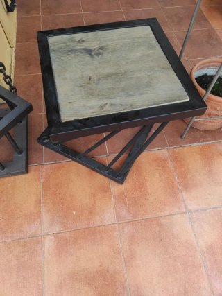 Mesa de centro madera y metal
