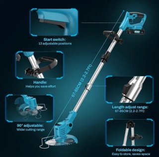 Desbrozadora Eléctrica con 2 Baterías